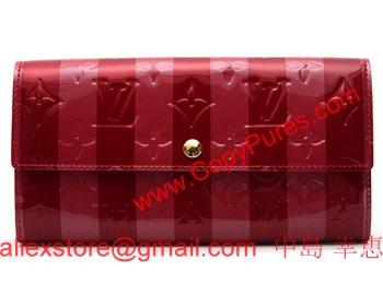 ルイヴィトン モノグラム ヴェルニ レイユール ポルトフォイユ・サラ 長財布 ポム・ダムール M91716 【2012年春夏新作】 